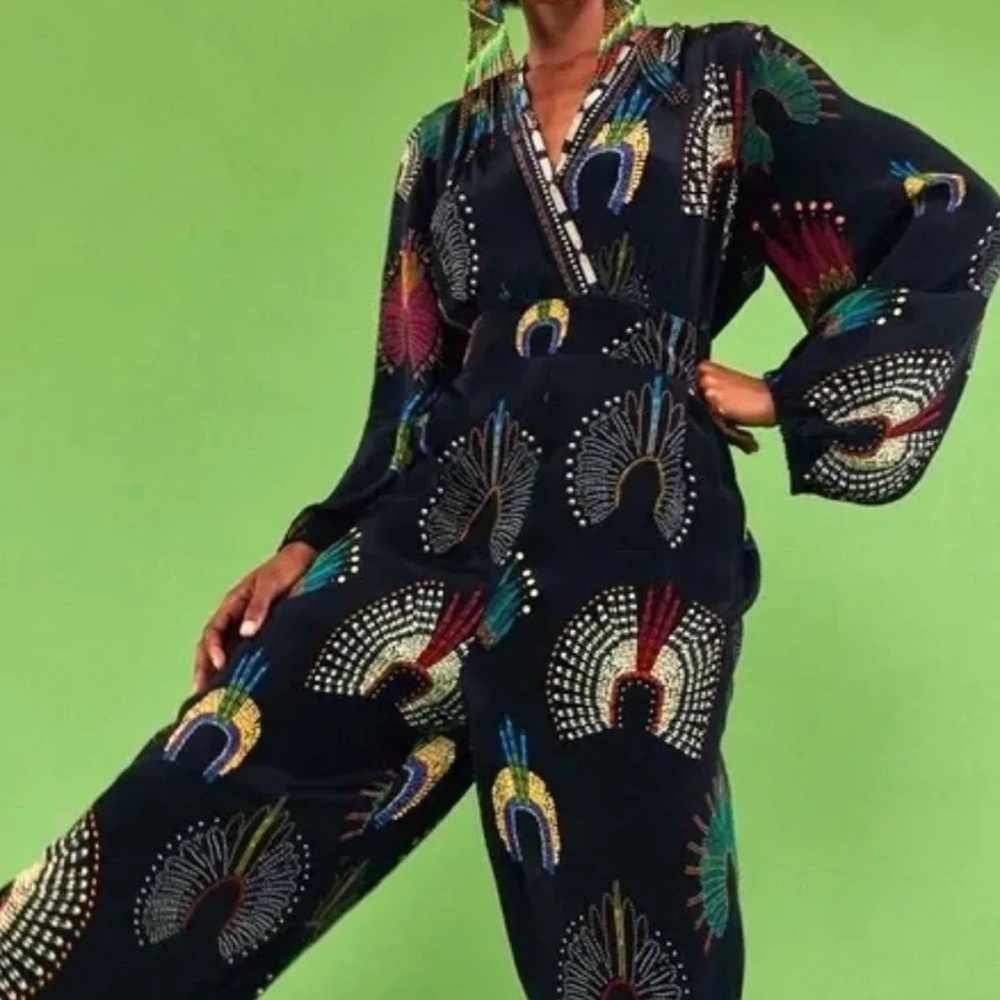 Farm Rio Queen Headdress Yawana Jumpsuit